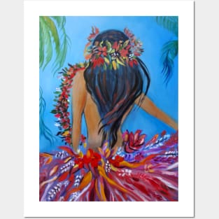 Hula Hips in a Red Skirt Posters and Art